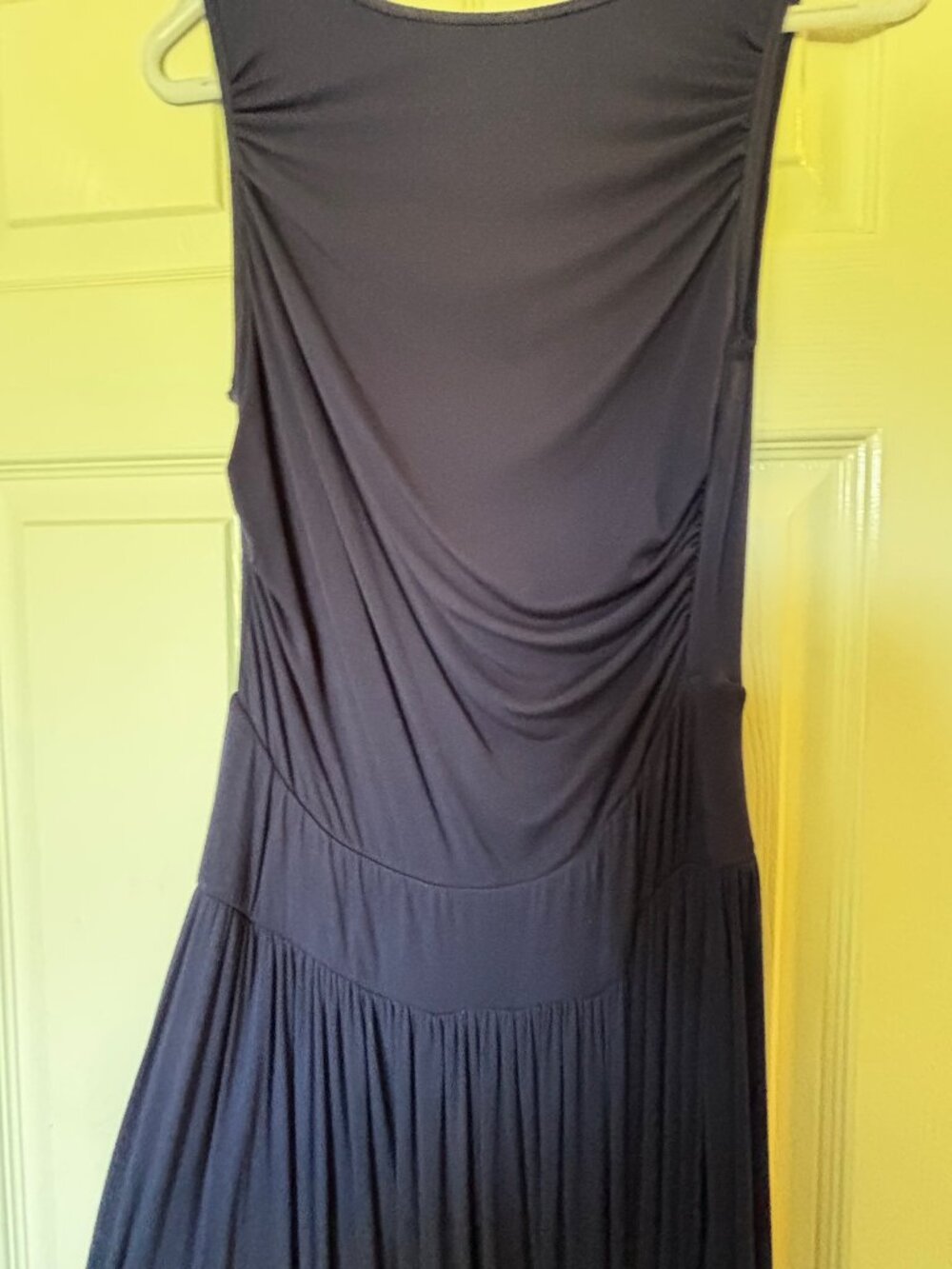 Halara Ribbed Boat Neck Asymmetric Strap Ruched Pocket Flowy Maxi Casual Dress - Picture 5 of 9
